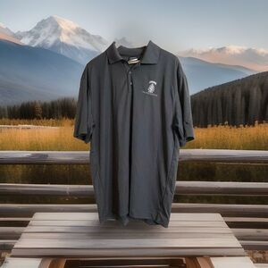 Nike Golf Mens Large Gray Short Sleeve Polo Shirt Logo Airborne Stay 528th SB